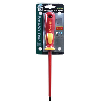 Диэлектрическая шлицевая отвертка (-6.5x150) ProsKit SD-800-S6.5