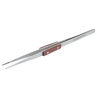 Заостренный пинцет 200 мм,  с деревянными накладками, магнитный ProsKit 1PK-119T