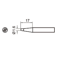 Паяльное жало, клин, 1,6мм (вн.д.4мм, вн.д.6,3мм) ProsKit 5SI-216N-1.6D