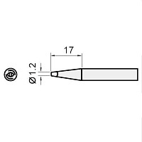 Паяльное жало, клин, 1,2мм (вн.д.4мм, вн.д.6,3мм) ProsKit 5SI-216N-1.2D